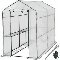 tectake Greenhouse with Tarpaulin 2.1m² Stainless steel Plastic