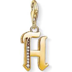 Thomas Sabo Charm Club Letter H Charm Pendant - Gold/White