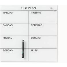 White Planning Boards Naga Glass Week Planner 45x45cm