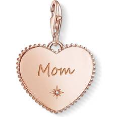 Thomas Sabo Charm Club Heart Mum Charm Pendant - Rose Gold/White