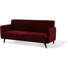 Beliani Senja Red Sofa 200cm 3 Seater