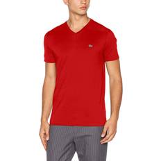 Lacoste Red T-shirts Lacoste V-neck Pima Cotton Jersey T-shirt - Red