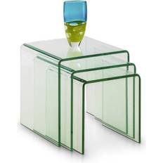 Glass Nesting Tables Julian Bowen Amalfi Nesting Table 43x43cm 3pcs