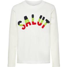 Name It Kid's Embellished Long Sleeved T-shirt - White/Snow White (13167530)