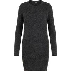 Vero Moda O-Neck Knitted Dress - Black/Black