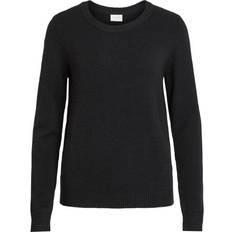 Vila Ril Round Neck Knitted Pullover - Black