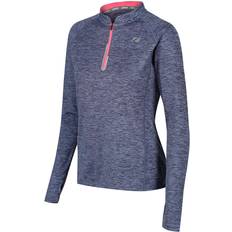 Fitness & Gym - Women Cardigans Zone3 Soft Touch Tech Long Sleeve T-shirt Women - Petrol Blue/Neon Coral