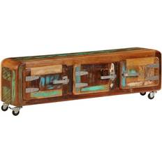 Casters TV Benches Wegot Solid Recycled Wood TV Bench 120x37cm