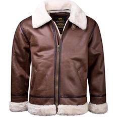 Alpha Industries B3 FL Leather Jacket - Brown