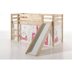Brown Loft Beds Vipack Pino Mini Loft Bed with Princess Curtain