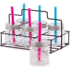 Glass Glass Jars with Straw - Glass Jar with Straw 6cl 6pcs