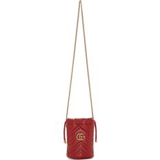 Gucci Bucket Bags Gucci Marmont Mini Bucket Bag - Hibiscus Red