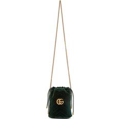 Gucci Bucket Bags Gucci Marmont Mini Bucket Bag - Dark Green Velvet