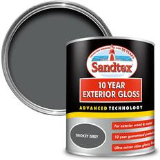 Sandtex 10 Year Exterior Gloss Wood Paint, Metal Paint Smokey Grey 0.75L