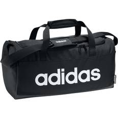 Adidas Linear Logo Duffle Bag - Black/Black/White