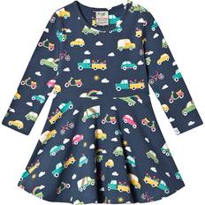 Frugi Sofia Skater Dress - Space Blue Rainbow Roads (DRA906SRS)