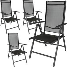 Grey Patio Chairs tectake 4 aluminium garden chairs Garden Dining Chair