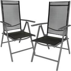 Grey Patio Chairs tectake 2 aluminium garden chairs Garden Dining Chair