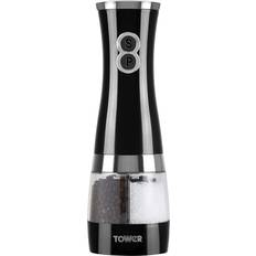 Plastic Spice Mills Tower Duo Electric Pepper Mill, Salt Mill 21.5cm