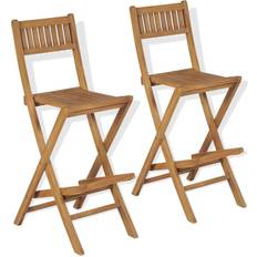 Teak Outdoor Bar Stools Garden & Outdoor Furniture vidaXL 43806 2-pack