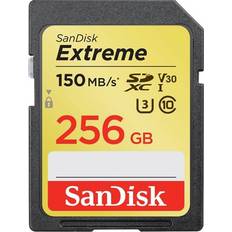 SanDisk 256 GB - SDXC Memory Cards & USB Flash Drives SanDisk Extreme SDXC Class10 UHS-I U3 V30 150/70MB/s 256GB