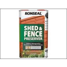 Ronseal Brown - Wood Protection Paint Ronseal Shed and Fence Preserver Wood Protection Autumn Brown 5L