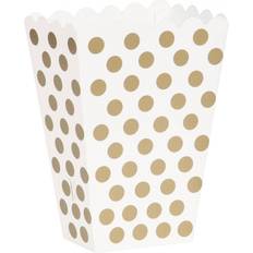Polka Dots Popcorn Box Popcorn Box Botted Gold/White 8-pack