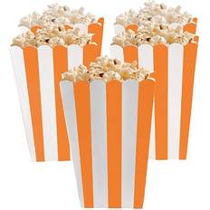 Birthdays Popcorn Box Amscan Popcorn Box Orange/White 5-pack