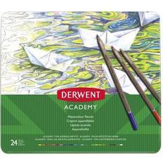 Water Based Aquarelle Pencils Derwent Academy Watercolour Tin of 24