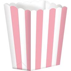 Amscan Popcorn Box Pink/White 5-pack