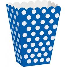 Polka Dots Popcorn Box Unique Party Popcorn Box Blue/White 8-pack