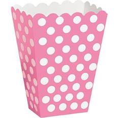 Polka Dots Popcorn Box Unique Party Popcorn Box Pink/White 8-pack