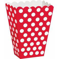 Polka Dots Popcorn Box Unique Party Popcorn Box Red/White 8-pack