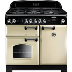 100cm - Catalytic Induction Cookers Rangemaster CLA100DFFCR/C Classic 100cm Dual Fuel Beige, Chrome