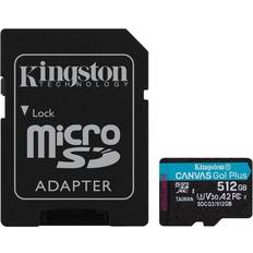 MicroSDXC Memory Cards & USB Flash Drives Kingston Canvas Go! Plus microSDXC Class 10 UHS-I U3 V30 A2 170/90MB/s 512GB +Adapter