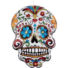 White Inflatable Decorations Smiffys Inflatable Decoration Day of the Dead Hanging Skull