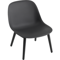 Black Lounge Chairs Muuto Fiber Wood Base Lounge Chair 74.4cm