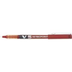 Red Ballpoint Pens Pilot Hi-Tecpoint V5 Red Liquid Ink Rollerball Pen