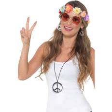 Hippie Accessories Fancy Dress Smiffys Hippie Festival Kit Multi-Coloured