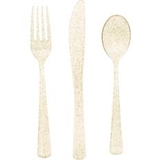 Birthdays Disposable Cutlery Unique Party Cutlery Glitter Gold 18-pack