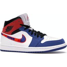 Nike Air Jordan 1 Mid Multicolored Swoosh M - White/Game Royal/Gym Red/Black