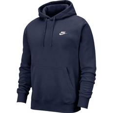 Nike Unisex Jumpers Nike Sportswear Club Fleece Pullover Hoodie - Midnight Navy/Midnight Navy/White