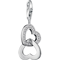 Thomas Sabo Charm Club Hearts Charm Pendant - Silver/White