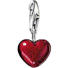 Thomas Sabo Charm Club Hearts Charm Pendant - Silver/Red