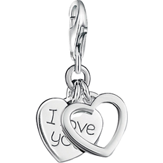 Thomas Sabo I Love You Hearts Charm Pendant - Silver