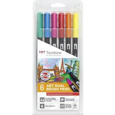 Tombow ABT Dual Brush Pens Dermatologically Tested Colors 6-pack