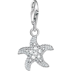 Thomas Sabo Charm Club Starfish Charm Pendant - Silver/Transparent