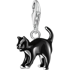 Thomas Sabo Charm Club Black Cat Charm - Silver/Black