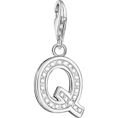 Thomas Sabo Letter Q Charm Pendant - Silver/White