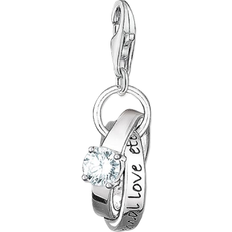 Thomas Sabo Charm Club Wedding Rings Charm Pendant - Silver/White